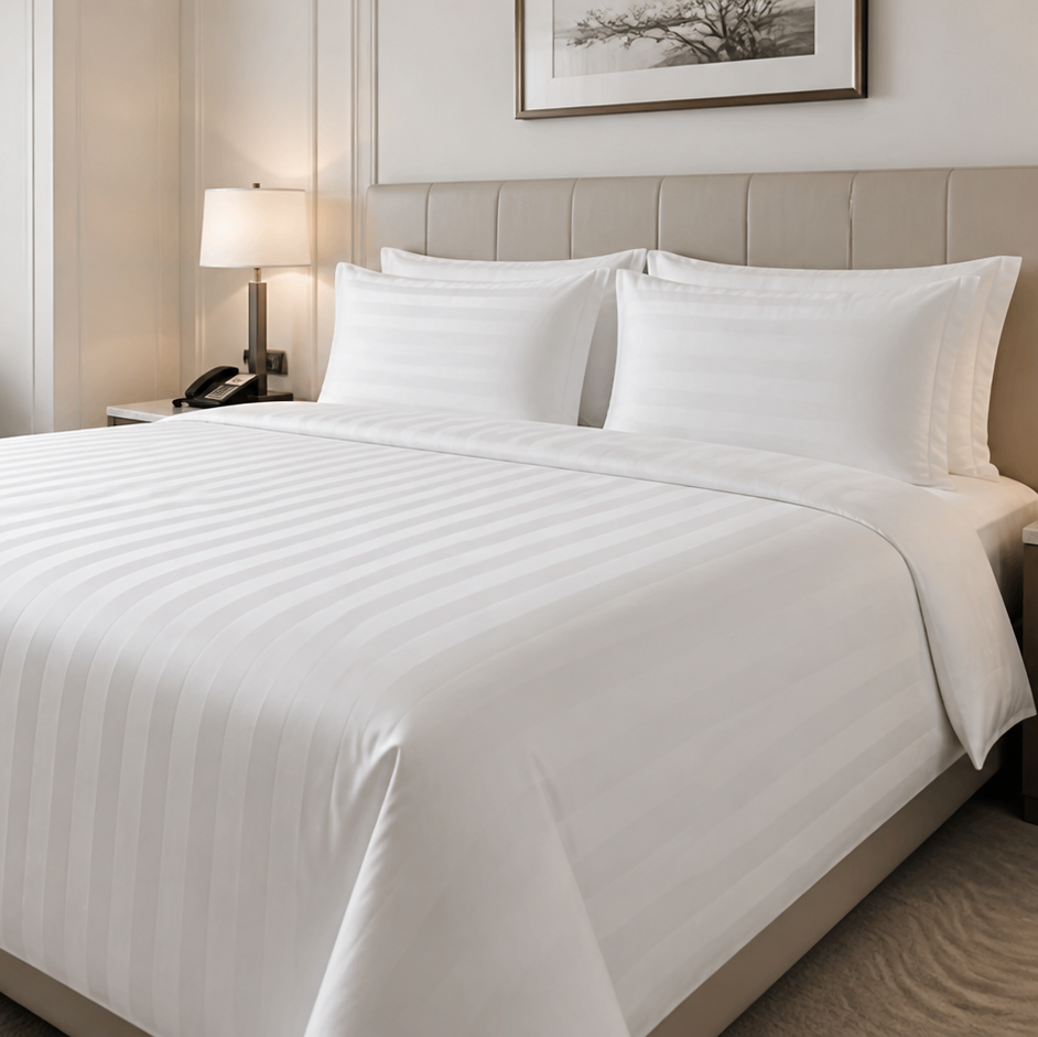 500TC Cotton Sateen Stripe Quilt Cover